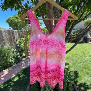 Candie’s | Mixed Pattern Back Bow Loose Tank Top Blouse